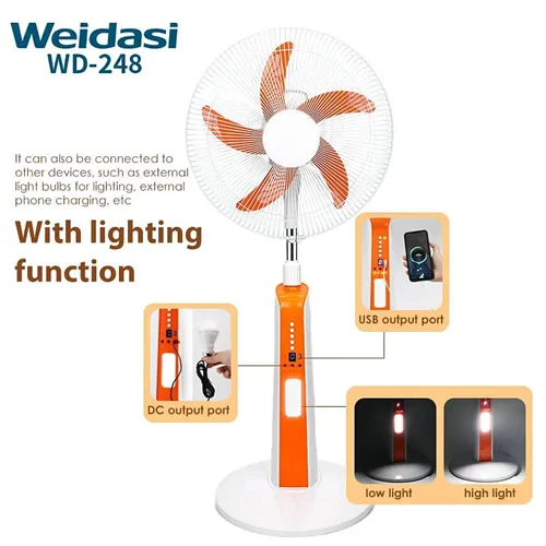 پنکه شارژی ایستاده ویداسی مدل WD-248